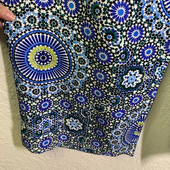 BANANA REPUBLIC Pants 10 Boho‎ Wide Leg Waist Tie Belt Geometric Pattern Pockets - Picture 10 of 14